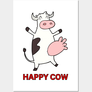 Happy cow Posters and Art